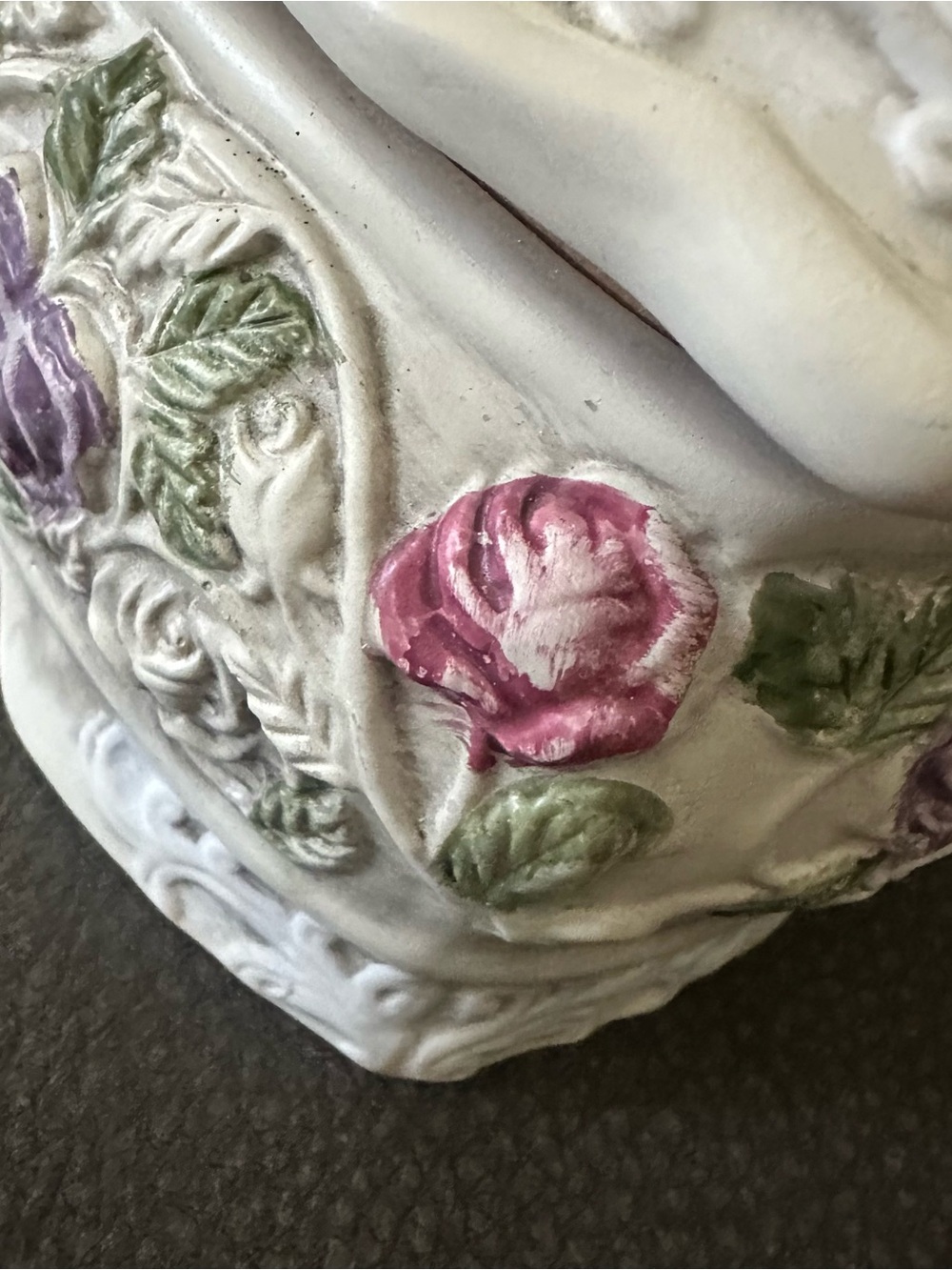 Hand-Painted Heart Trinket Box with Pink & Purple Roses - Picture 3 of 6